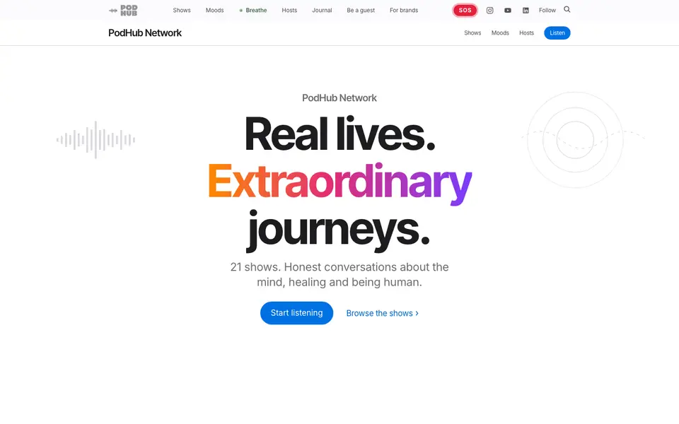 A screen of podhub.club