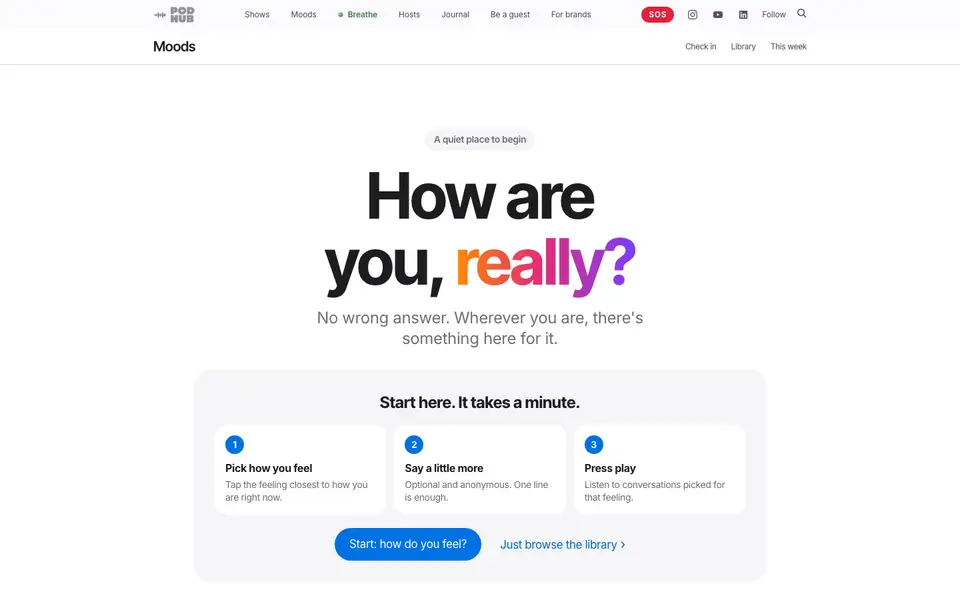 A screen of Moods
