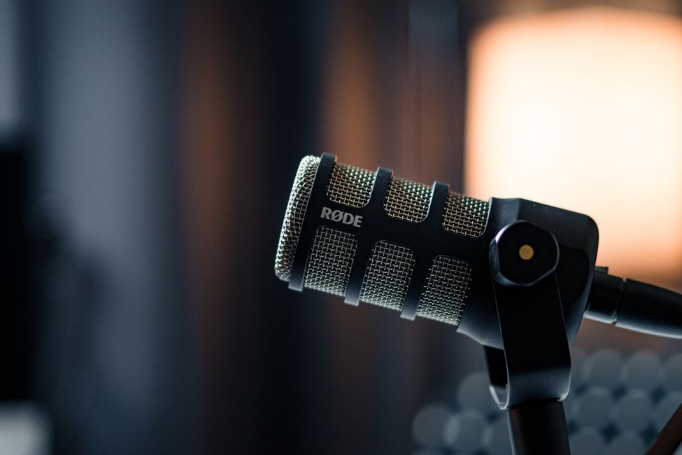 Podcast recording studio equipment