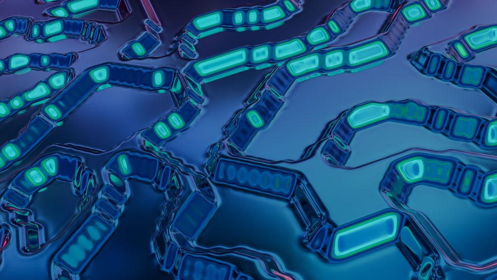 brain circuits glowing illustration