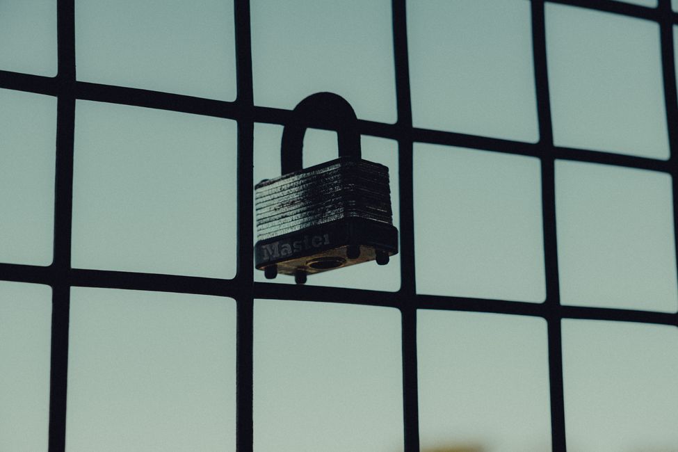 security lock and audio waves
