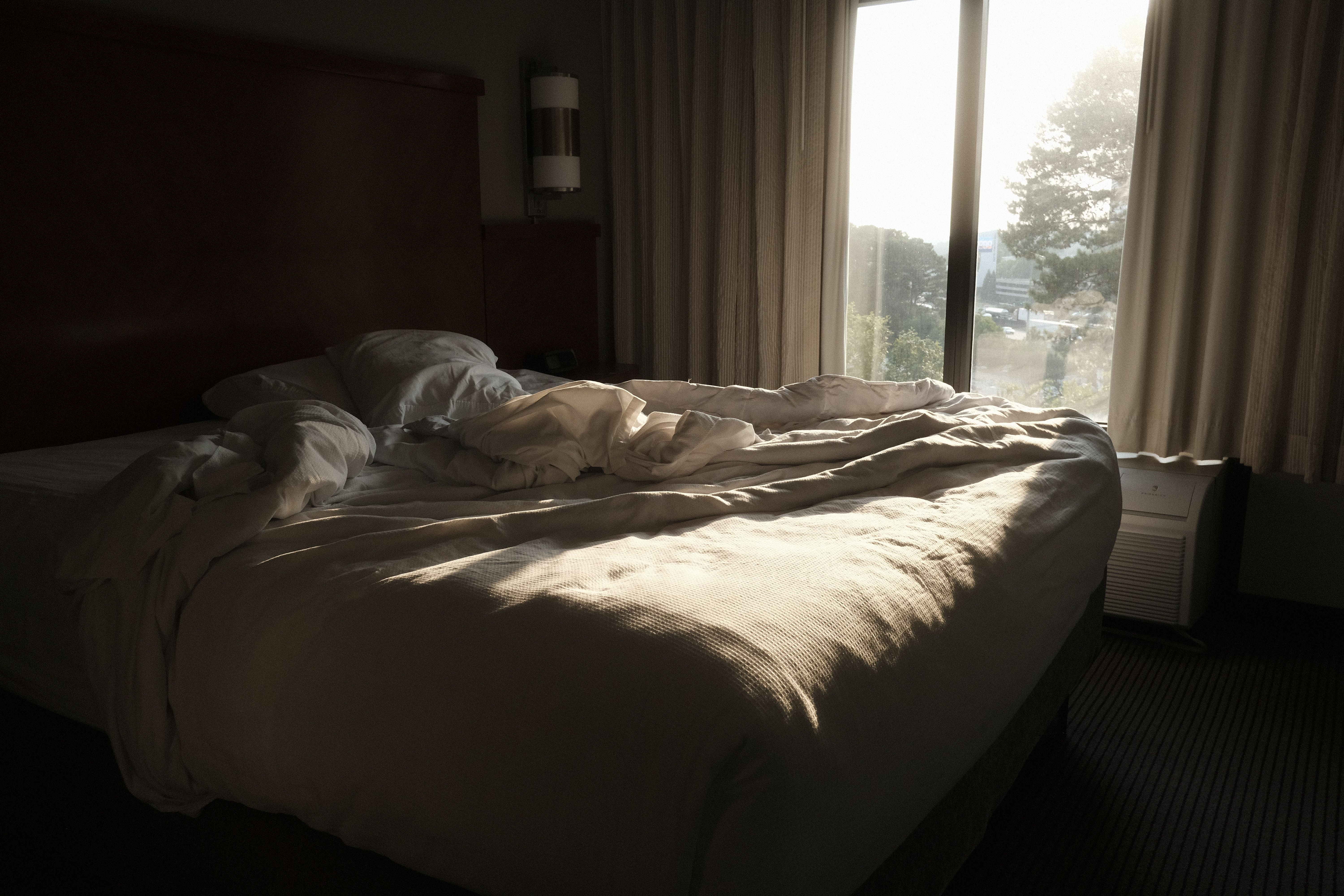 peaceful bedroom at dawn