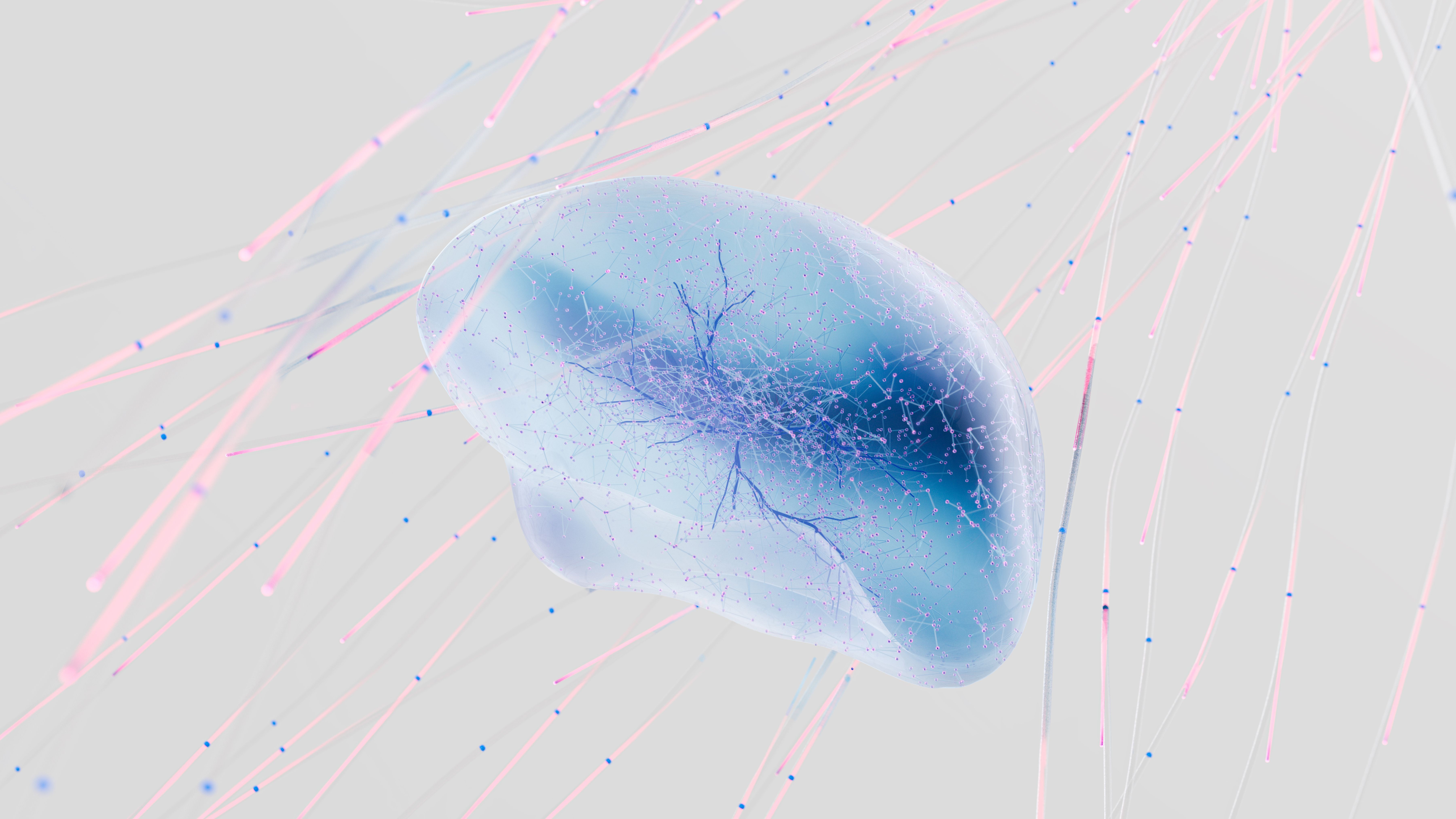 brain neurons glowing light