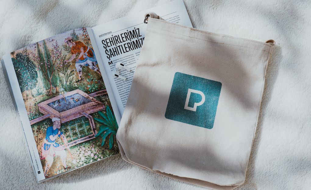 Branded podcast tote bag