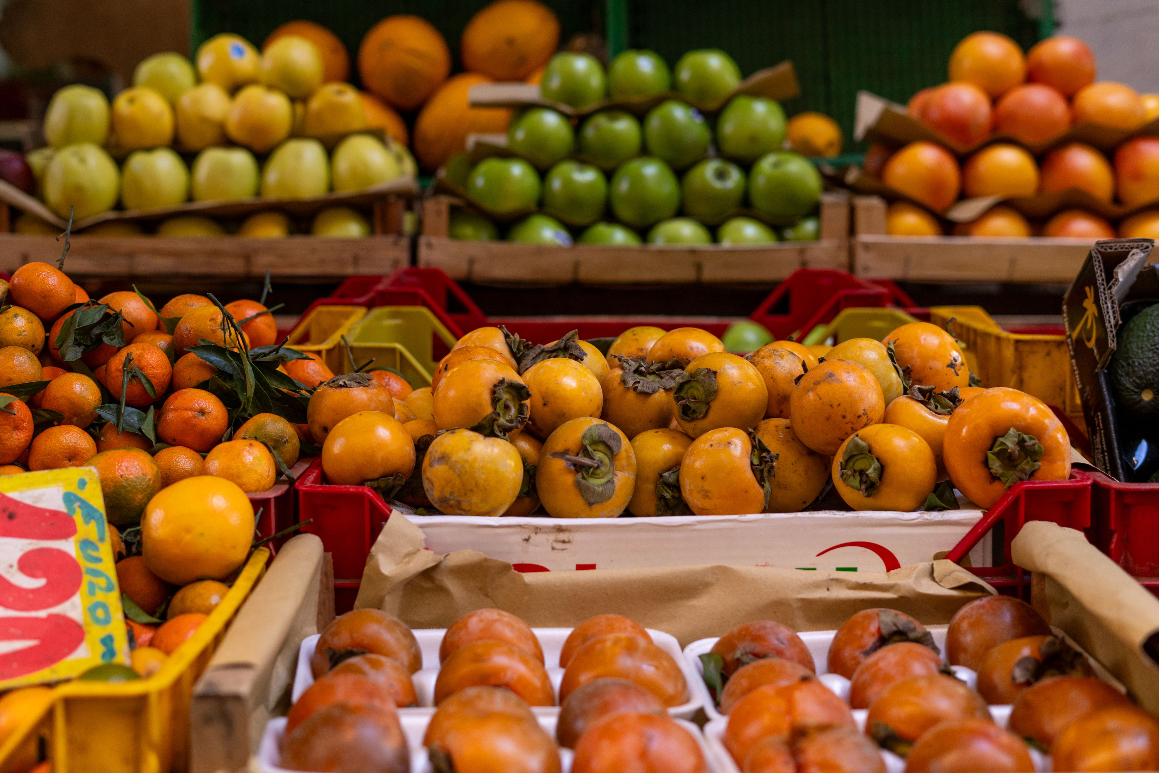 Colorful fresh produce market