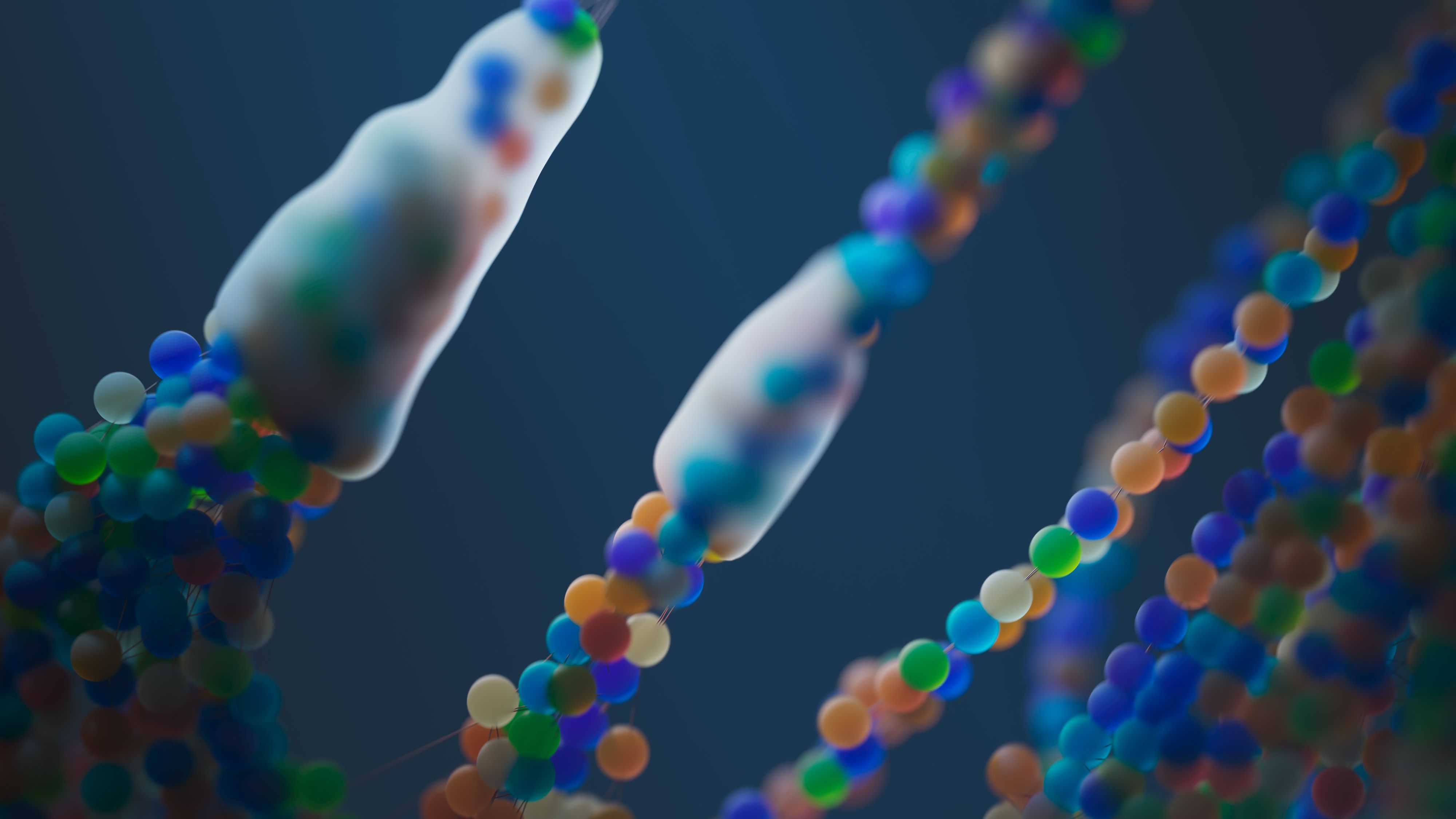 DNA strands soft focus