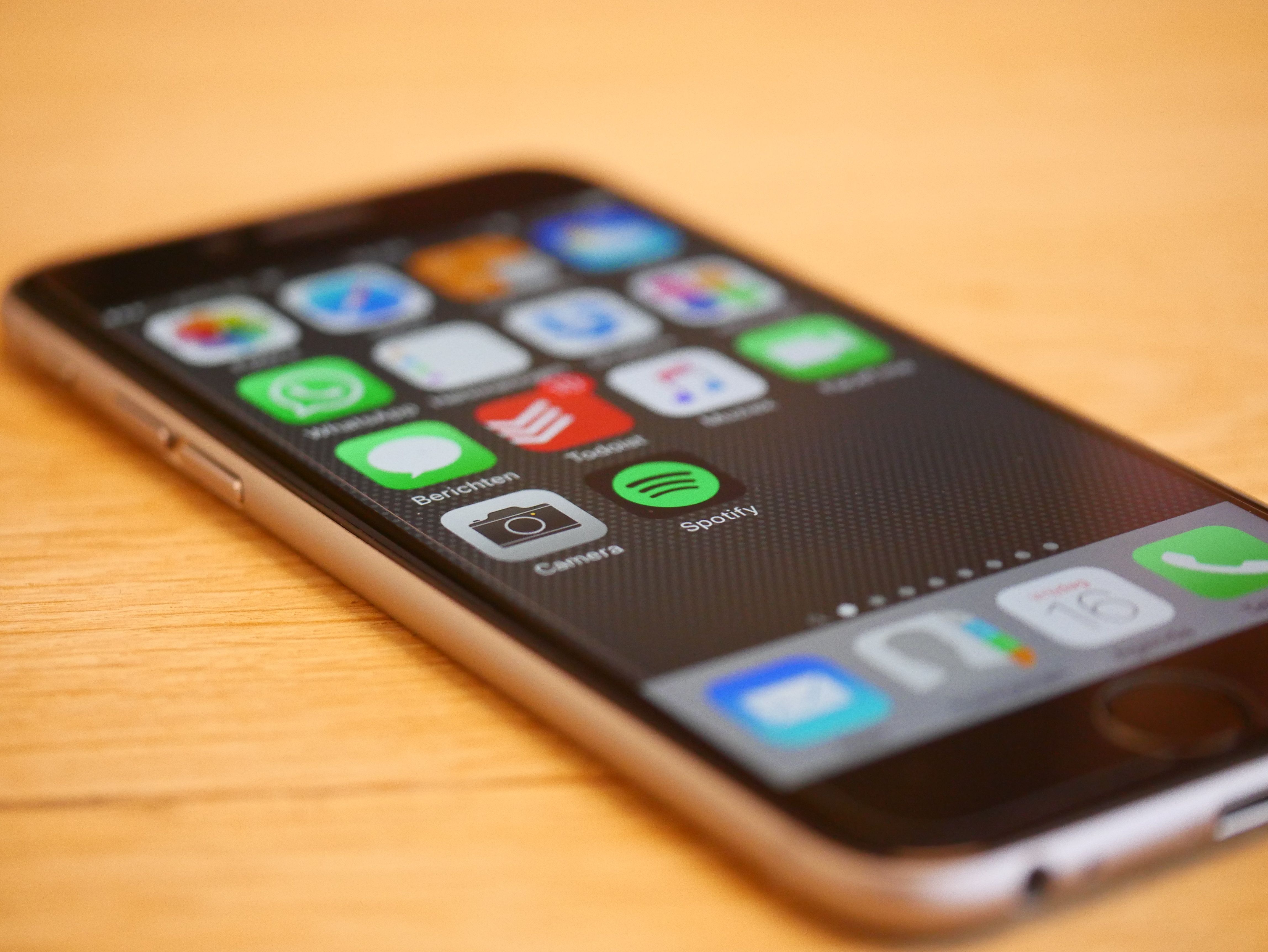 Smartphone displaying podcast app