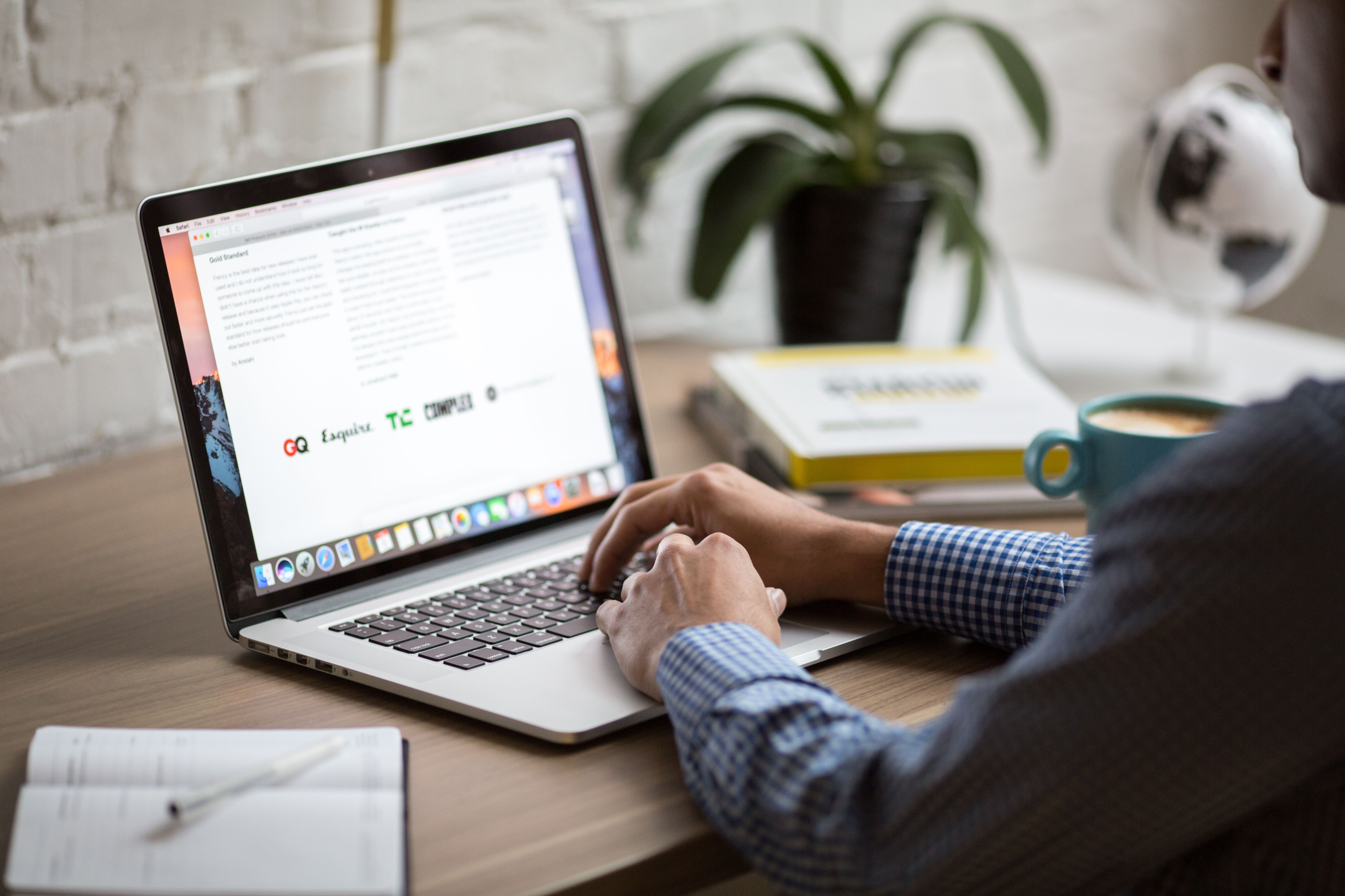 newsletter on laptop screen