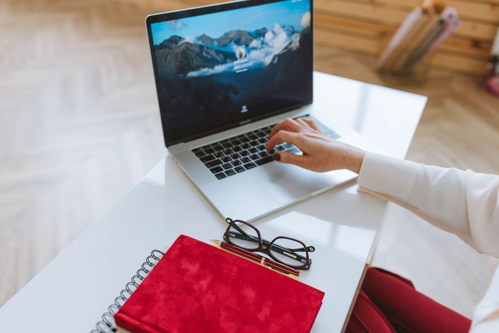 person working on laptop