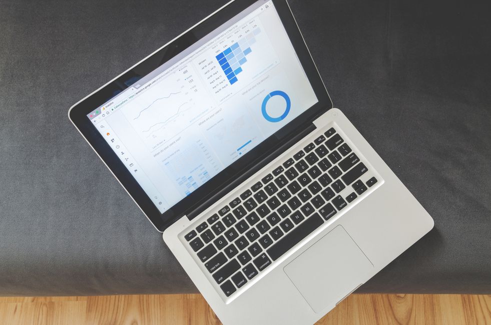 Analytics dashboard on laptop