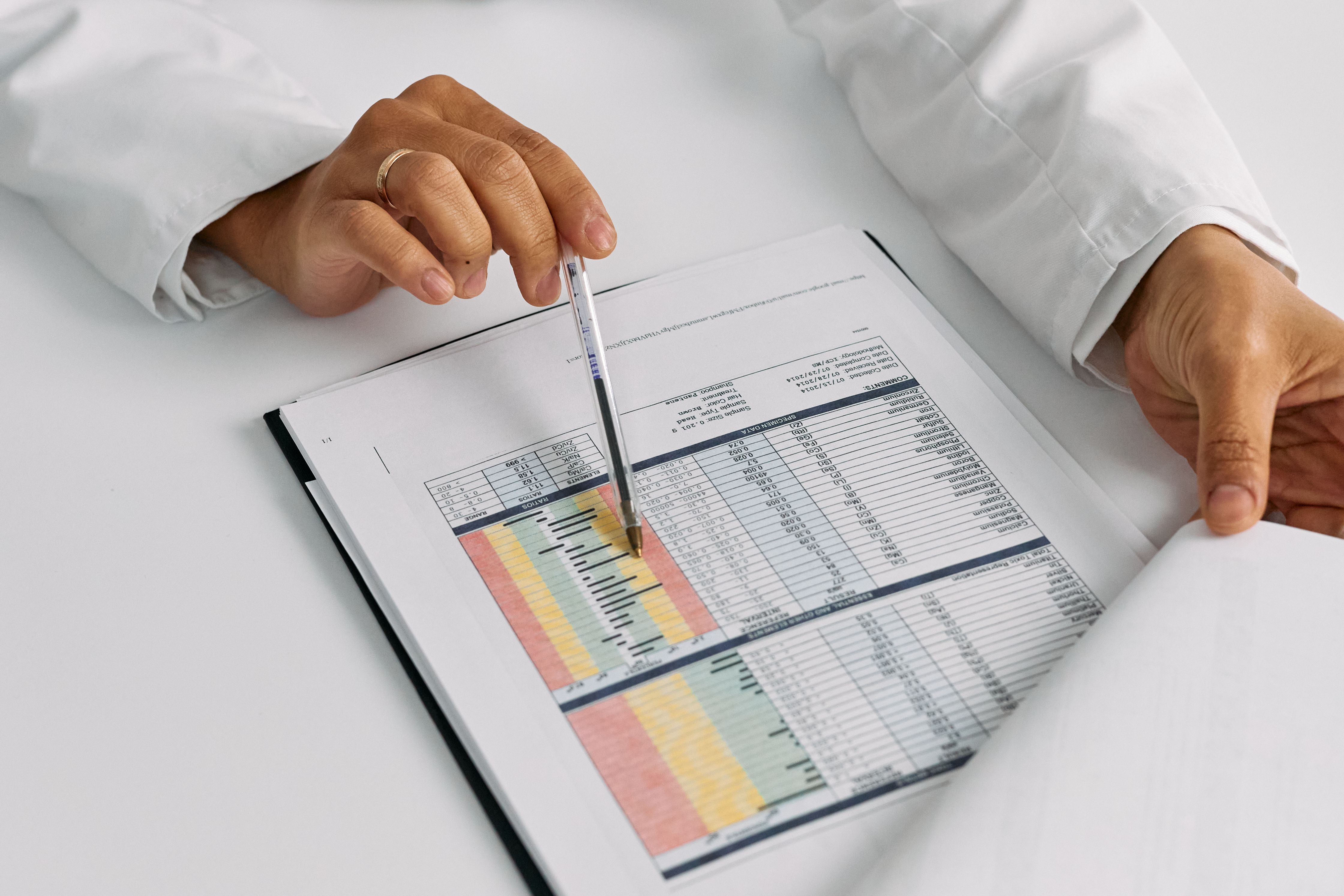 researcher reviewing sleep study data