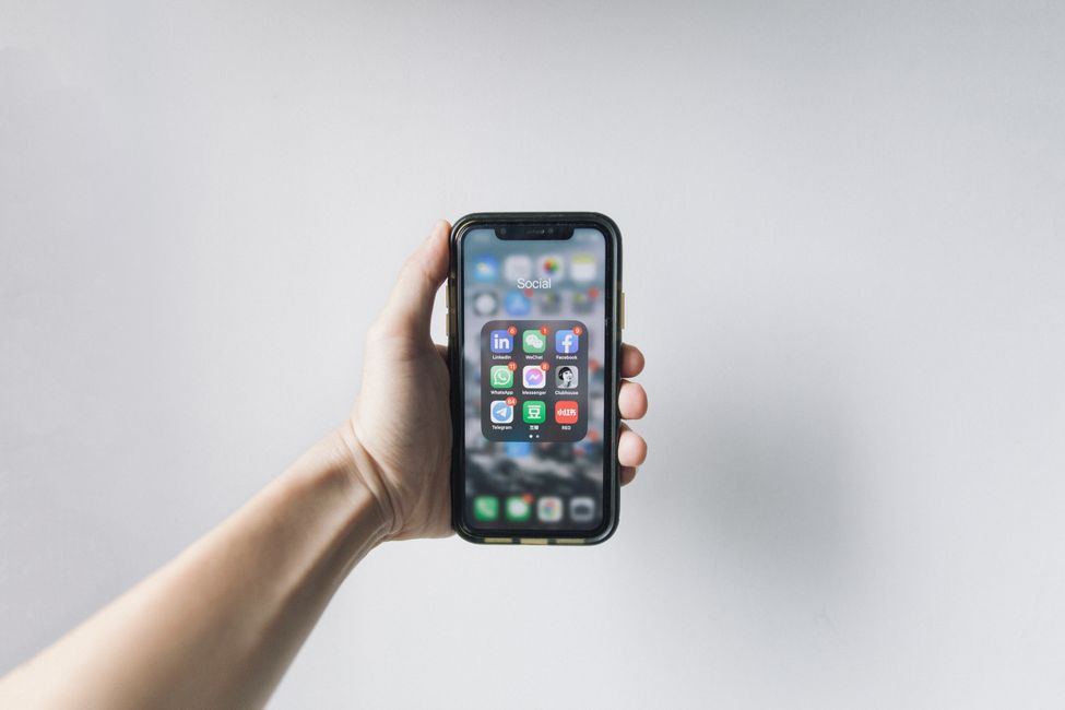 smartphone showing social media