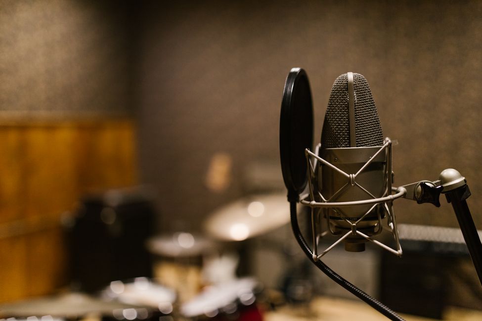 Microphone in recording studio