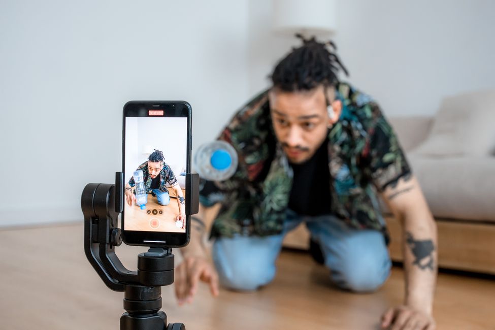 Creator filming with smartphone