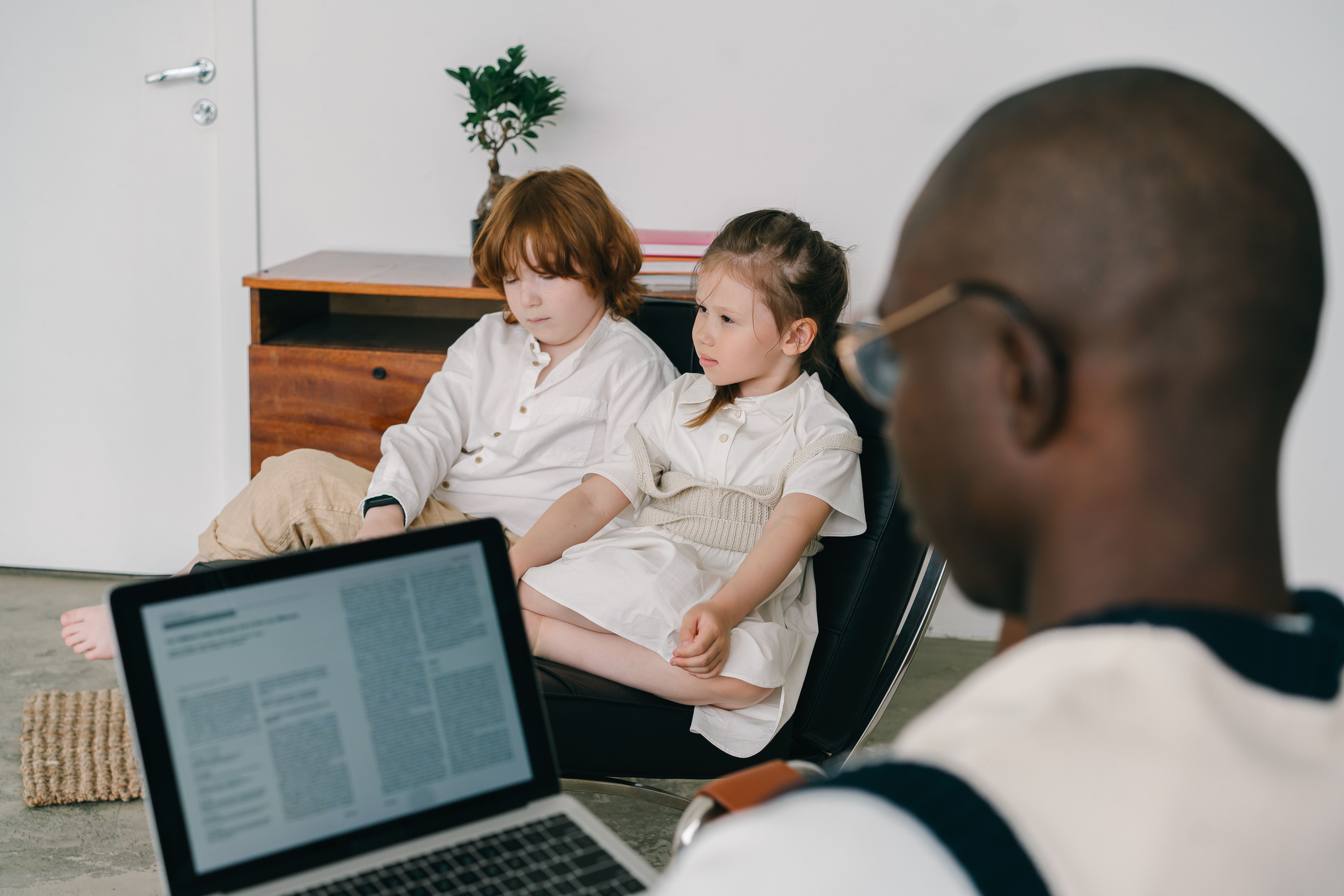 Therapist working with children
