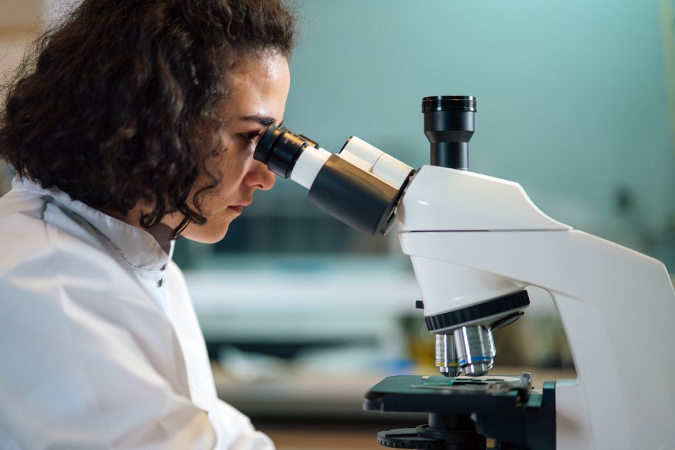 scientist examining hair sample