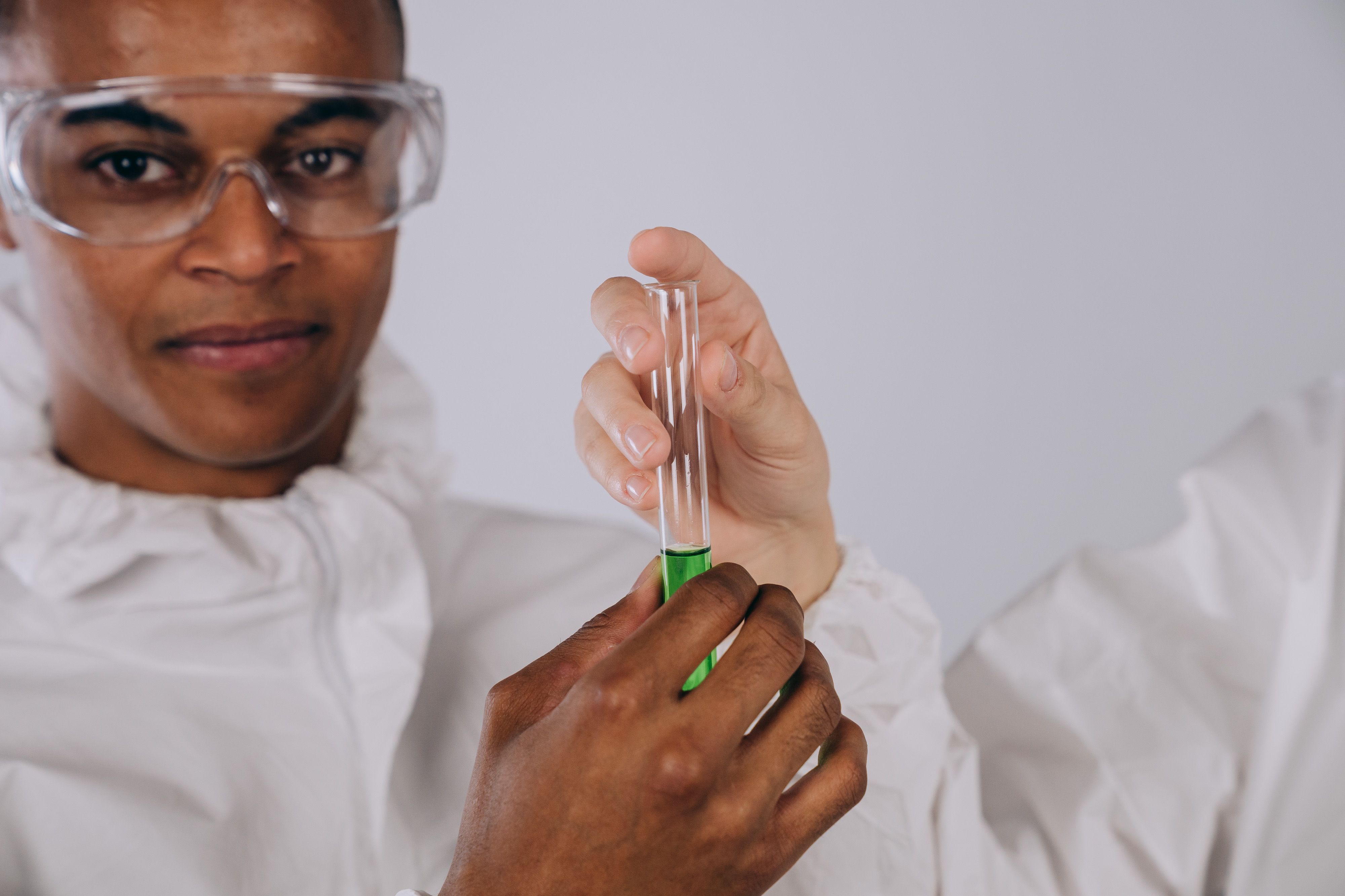 researcher holding test tube