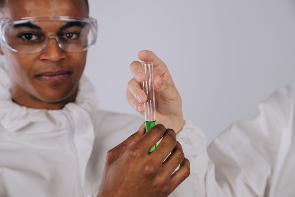 researcher holding test tube